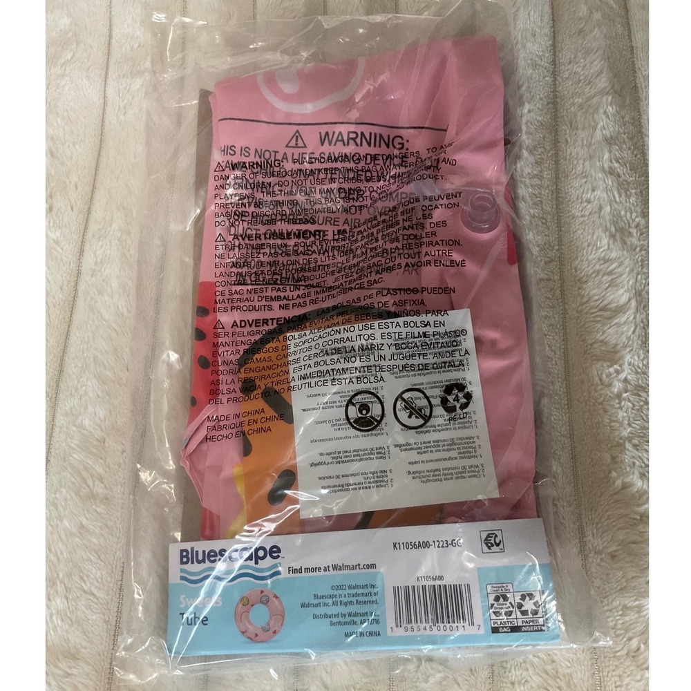 Bluescape Sweets Tube Pool Float 2' 7" Wide Inflatable Swim Ring w/ Repair Patch - Picture 2 of 2